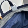Large New Arrival CHANEL Navy Blue Striped Denim Beach Tote – A Must-Have for Vacation Style
