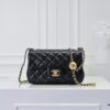 69305240f09edb6de4c4ede2 Large Khaki Chanel CF Mini Metal Flap Bag 9021 - Trending Global Hit with Decorative Gold Ball on Chain