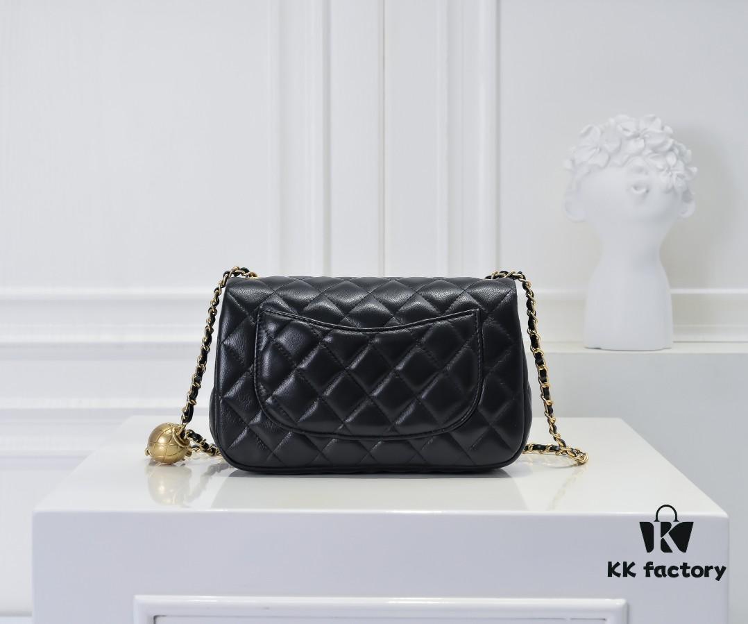 69305241f09edb6de4c4ede5 Large Khaki Chanel CF Mini Metal Flap Bag 9021 - Trending Global Hit with Decorative Gold Ball on Chain