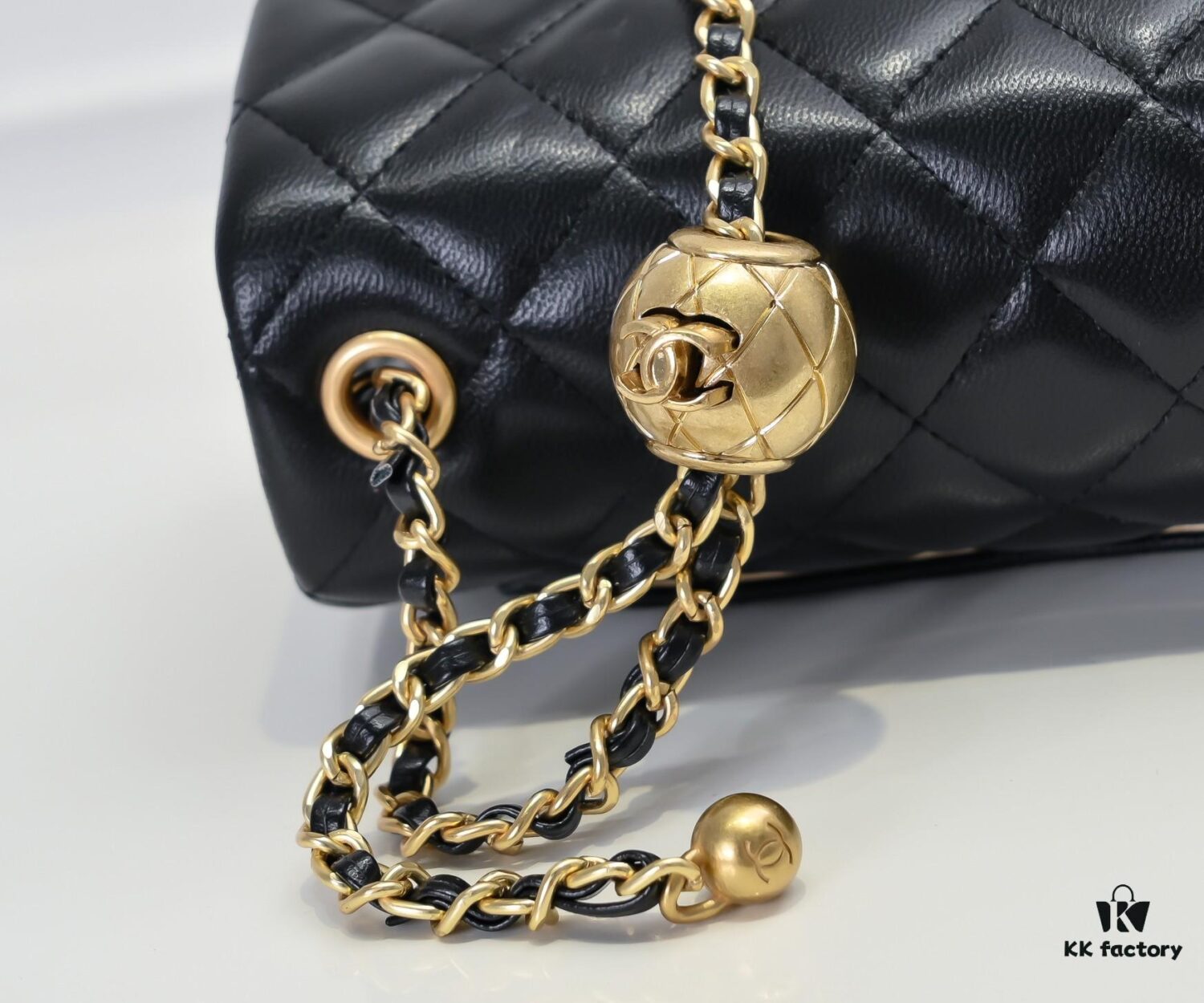 69305242f09edb6de4c4ede8 Large Khaki Chanel CF Mini Metal Flap Bag 9021 - Trending Global Hit with Decorative Gold Ball on Chain
