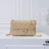 69305243f09edb6de4c4edeb Large Beige Chanel CF Mini Metal Flap Bag - Bestseller with Decorative Gold Ball on Chain