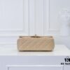 69305244f09edb6de4c4edee Large Beige Chanel CF Mini Metal Flap Bag - Bestseller with Decorative Gold Ball on Chain