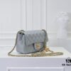 6930524df09edb6de4c4edfa Large Gray Goat Chanel CF Mini Flap Bag with Metal Chain and Small Gold Ball Accent