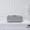 6930524ff09edb6de4c4edfe Large Gray Goat Chanel CF Mini Flap Bag with Metal Chain and Small Gold Ball Accent