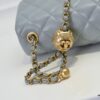 69305251f09edb6de4c4ee01 Large Gray Goat Chanel CF Mini Flap Bag with Metal Chain and Small Gold Ball Accent