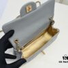 69305252f09edb6de4c4ee03 Large Gray Goat Chanel CF Mini Flap Bag with Metal Chain and Small Gold Ball Accent