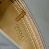69305255f09edb6de4c4ee07 Large Gray Goat Chanel CF Mini Flap Bag with Metal Chain and Small Gold Ball Accent