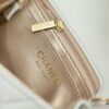 6930525af09edb6de4c4ee10 Large White Chanel CF Mini Chain Bag with Small Golden Ball Accent
