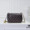6930525bf09edb6de4c4ee11 Large Chocolate Brown Chanel CF Mini Metal Flap Bag with Small Golden Ball Accent