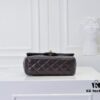 6930525cf09edb6de4c4ee12 Large Chocolate Brown Chanel CF Mini Metal Flap Bag with Small Golden Ball Accent