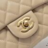 69305266f09edb6de4c4ee1f Large Beige Chanel CF Mini Metal Flap Bag - Bestseller with Decorative Gold Ball on Chain