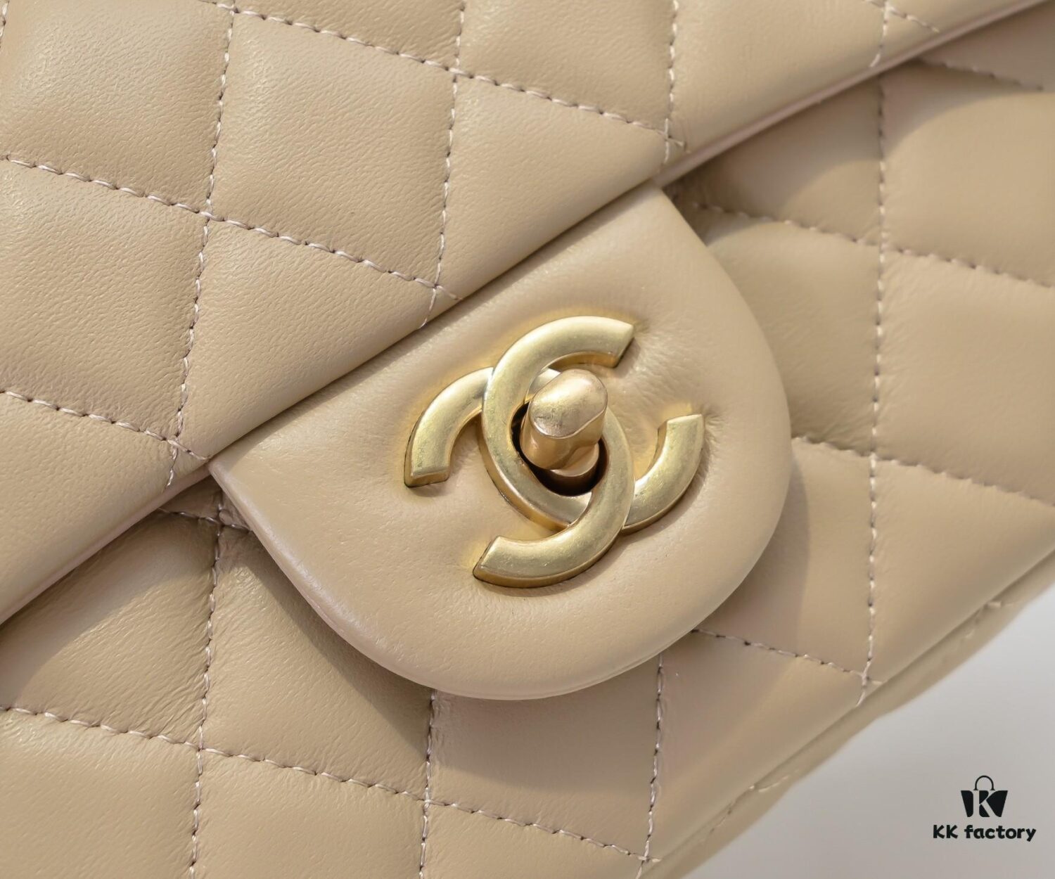 69305266f09edb6de4c4ee1f Large Beige Chanel CF Mini Metal Flap Bag - Bestseller with Decorative Gold Ball on Chain