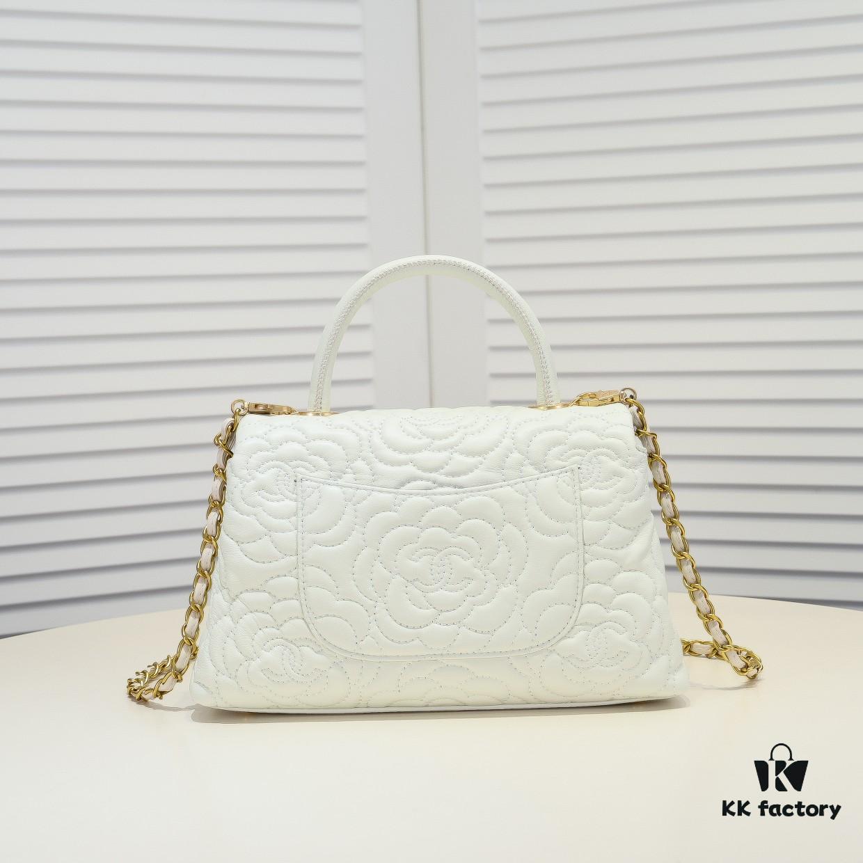 693052a4f09edb6de4c4ee6f Chanel Unique Design Flap Bag with Chain Strap, Dual Carry (Shoulder & Handheld), Camellia Pattern, Premium Imported Lambskin, Upgraded Full Gold-Plated Hardware