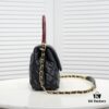 693052b0f09edb6de4c4ee78 Black and Red Chanel-Style Shoulder Handbag with Unique Clasp Design, Dual Carry Options (Handheld or Crossbody), Premium Imported Full-Grain Calfskin with Lychee Texture, Upgraded Gold-Tone Hardware
