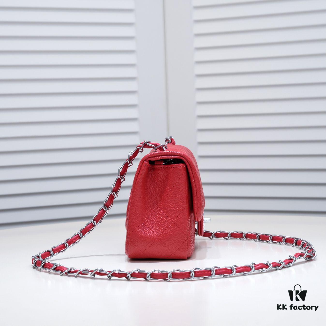 Bright Red Chanel Inspired Bike-Shaped Bag - High-Quality Cowhide, One-to-One Craftsmanship, Classic Design