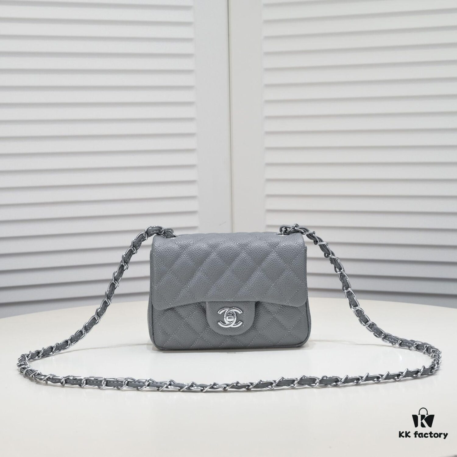 693052bbf09edb6de4c4ee86 Gray Chanel Triangle Bike Bag - High-Quality Cowhide, One-to-One Replication, Premium Craftsmanship