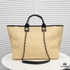 693052f6f09edb6de4c4eee0 Chanel | 2021 New Straw Woven Beach Tote Bag 🏖️