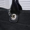 693052fdf09edb6de4c4eeec Chanel Tote Bag - Spring and Summer Striped Canvas Beach Shopping Bag with Chain Detail