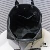 693052fdf09edb6de4c4eeee Chanel Tote Bag - Spring and Summer Striped Canvas Beach Shopping Bag with Chain Detail