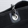 Chanel Tote Bag - Spring Summer Striped Canvas Beach Shopping Bag with Chain Detail
