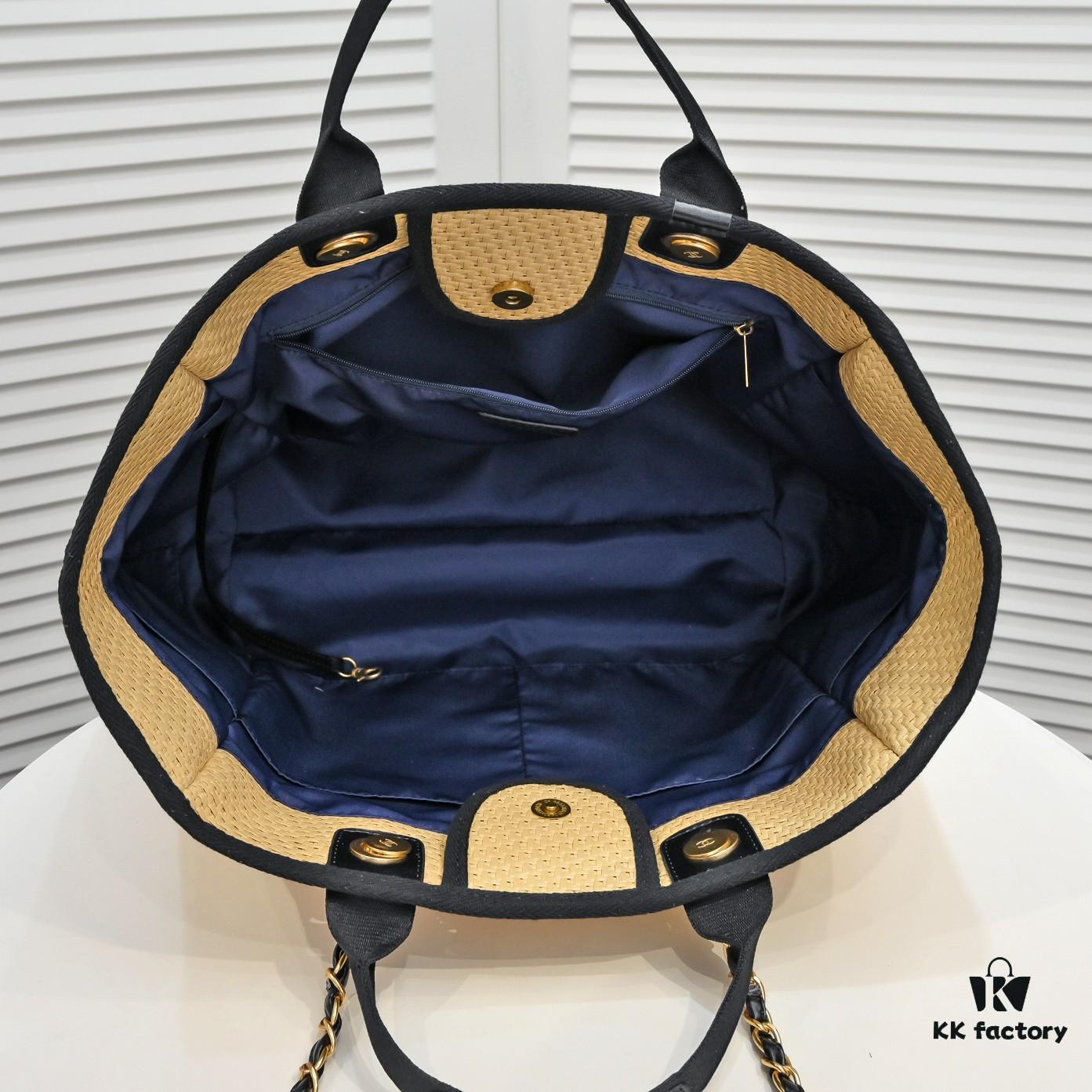 69305314f09edb6de4c4ef12 Chanel | 2021 New Straw Woven Beach Tote Bag 🏖️