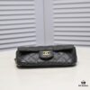 6930531cf09edb6de4c4ef20 Cowhide Quilted Chanel Sunglasses Case with Ice Cream Side Design, Adjustable Strap, Light Gold Metal Trim
