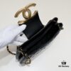 Chanel 24C Retro Large LOGO Hobo Bag in Black Lambskin