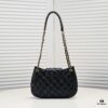 Chanel 24C Retro Large LOGO Hobo Bag in Black Lambskin