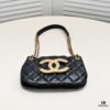 6930533df09edb6de4c4ef56 Chanel 24C Retro Large Logo Hobo Shoulder Bag in Black Lambskin