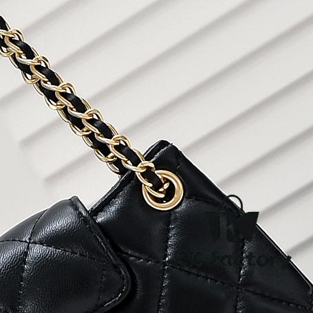 6930533df09edb6de4c4ef57 Chanel 24C Retro Large Logo Hobo Shoulder Bag in Black Lambskin
