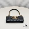 69305342f09edb6de4c4ef5d Chanel 24C Retro Large Logo Baguette Mini in Black Lambskin