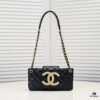 69305344f09edb6de4c4ef61 Chanel 24C Retro Large Logo Baguette Mini in Black Lambskin