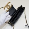 69305345f09edb6de4c4ef62 Chanel 24C Retro Large Logo Baguette Mini in Black Lambskin