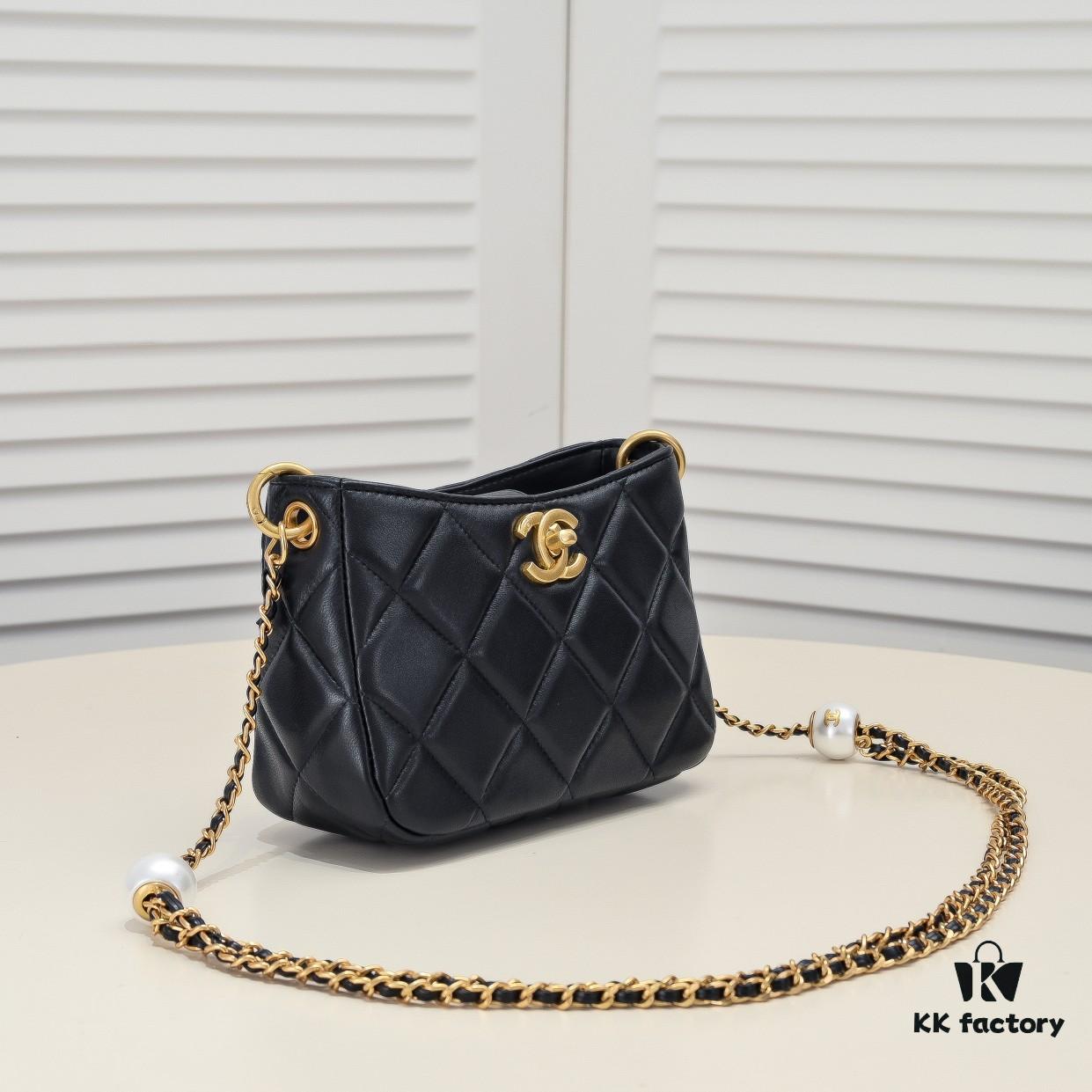 69305347f09edb6de4c4ef66 CHANEL 24S Pearl Adjustable Hobo Bag in Soft Lambskin