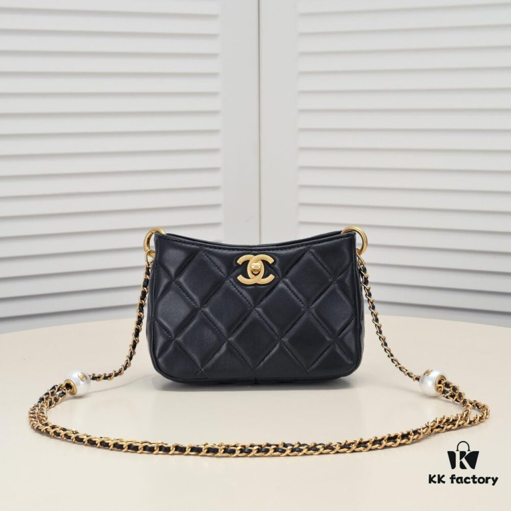 69305348f09edb6de4c4ef68 CHANEL 24S Pearl Adjustable Hobo Bag in Soft Lambskin