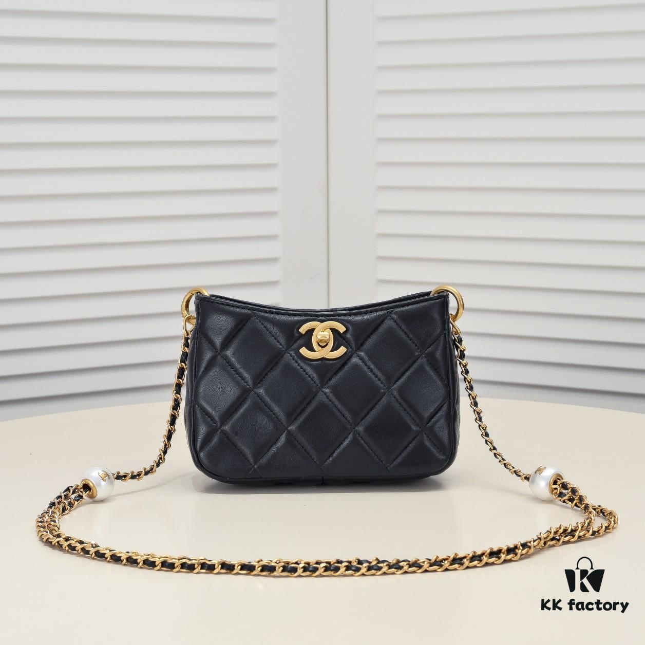 69305348f09edb6de4c4ef68 CHANEL 24S Pearl Adjustable Hobo Bag in Soft Lambskin