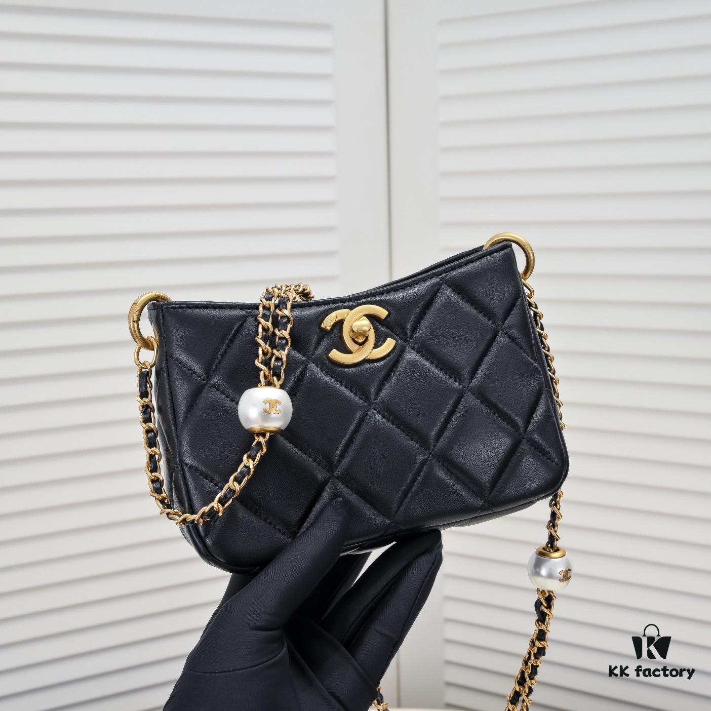 6930534af09edb6de4c4ef69 CHANEL 24S Pearl Adjustable Hobo Bag in Soft Lambskin
