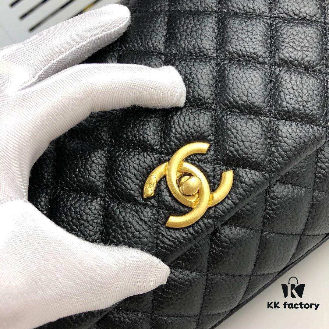 69305360f09edb6de4c4ef90 Large Black Chanel Unique Design Flap Bag – Dual Shoulder and Handheld Carry