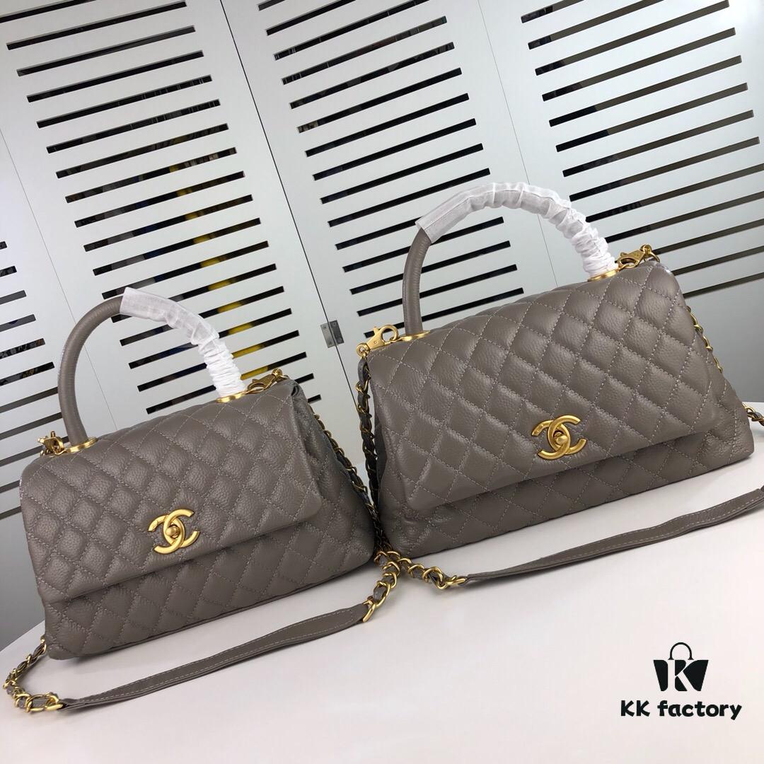 69305361f09edb6de4c4ef94 Large Gray Chanel Bag 💥 Unique Design Flap Tote with Detachable Strap, Dual Carry Options