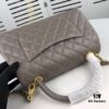 69305365f09edb6de4c4ef9a Large Gray Chanel Bag 💥 Unique Design Flap Tote with Detachable Strap, Dual Carry Options