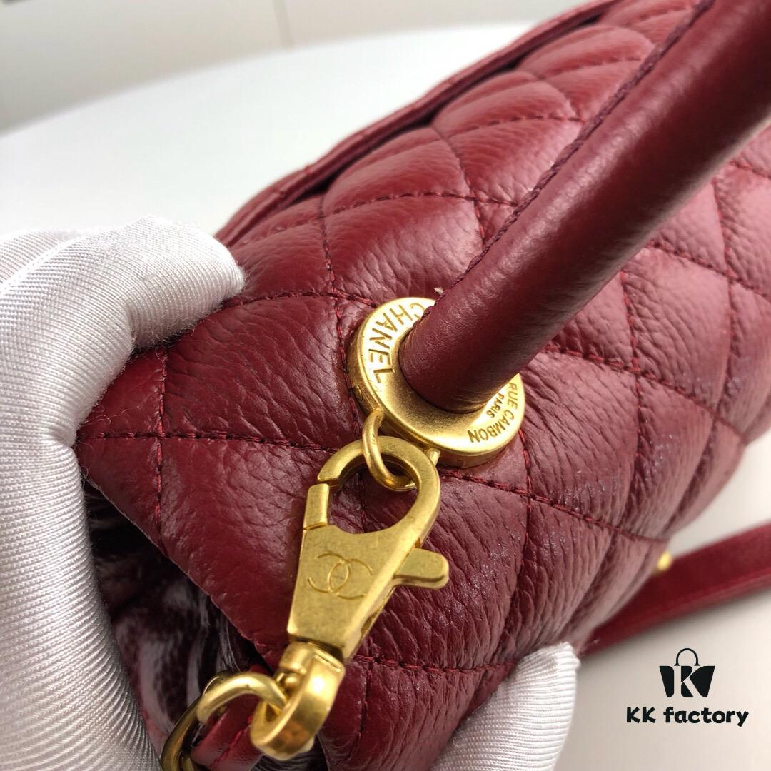 69305368f09edb6de4c4ef9d Large Burgundy Chanel-Style Tote Bag with Unique Flap Design, Dual Carry Options (Shoulder & Handheld)