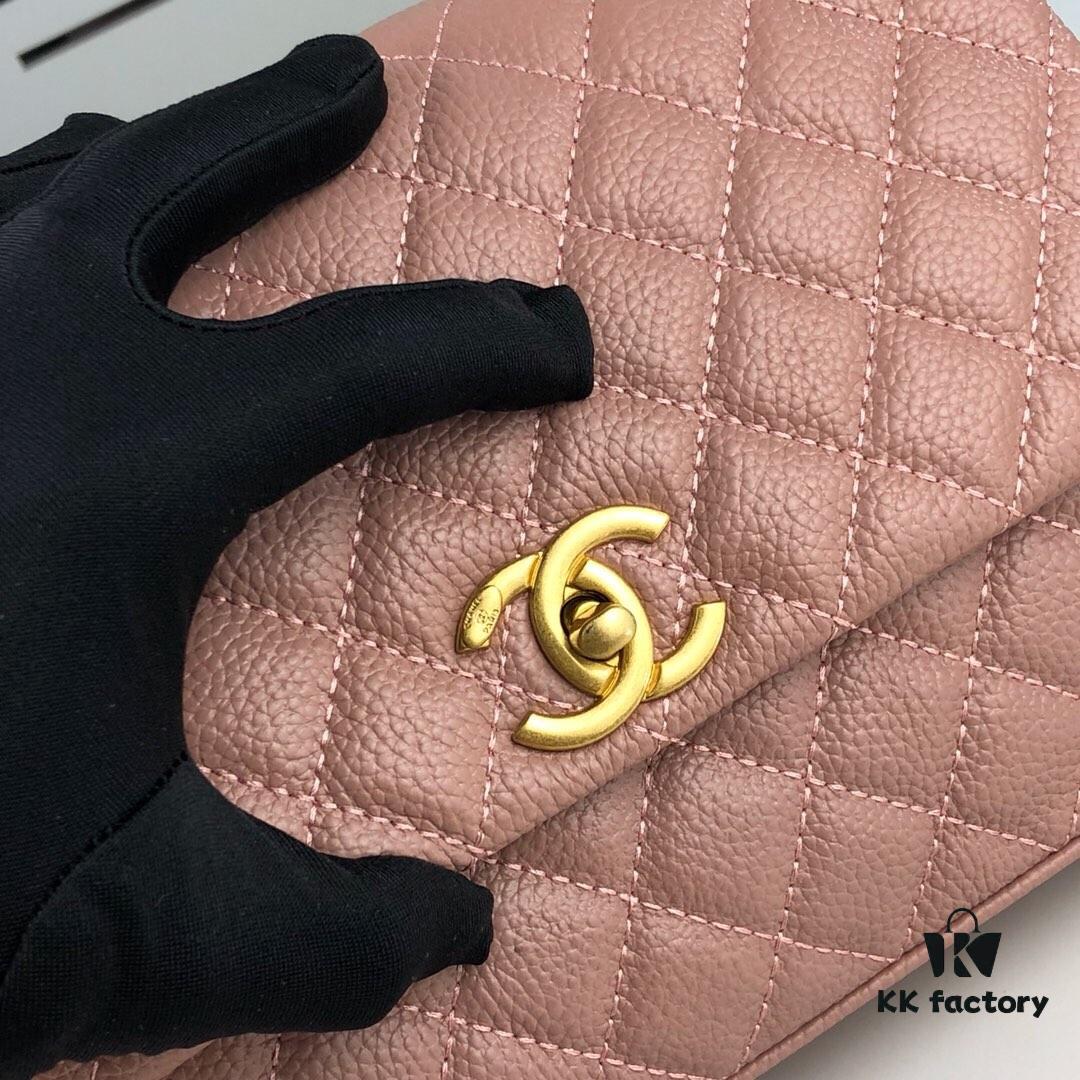 6930536ef09edb6de4c4efa5 Large Pink Chanel Flap Bag with Unique Design, Dual Carry Tote and Shoulder Bag, Premium Imported Full-Grain Calfskin with Lychee Texture, Upgraded Gold-Tone Hardware