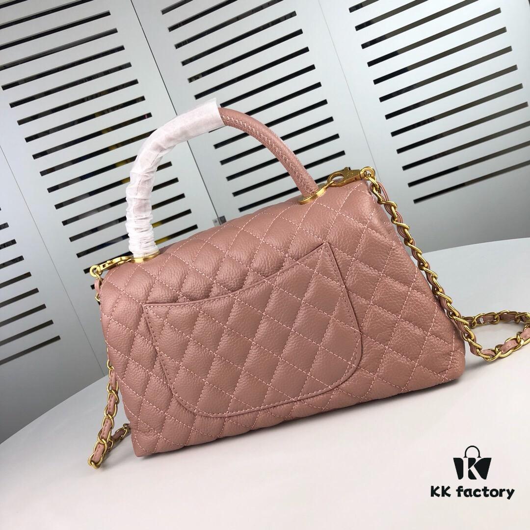6930536ef09edb6de4c4efa6 Large Pink Chanel Flap Bag with Unique Design, Dual Carry Tote and Shoulder Bag, Premium Imported Full-Grain Calfskin with Lychee Texture, Upgraded Gold-Tone Hardware