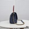 6930537cf09edb6de4c4efb7 Deep Blue with Red Accents Chanel-Style Flap Bag, Unique Design, Dual Shoulder and Handheld Wear, Imported Top Layer Cowhide, Lychee Texture, Upgraded Full Imported Gold-Tone Hardware, Master Craftsmanship