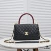 69305381f09edb6de4c4efbd Black and Red Hand-Exchanged Chanel - Unique Design Flap Bag for Shoulder or Handheld Use