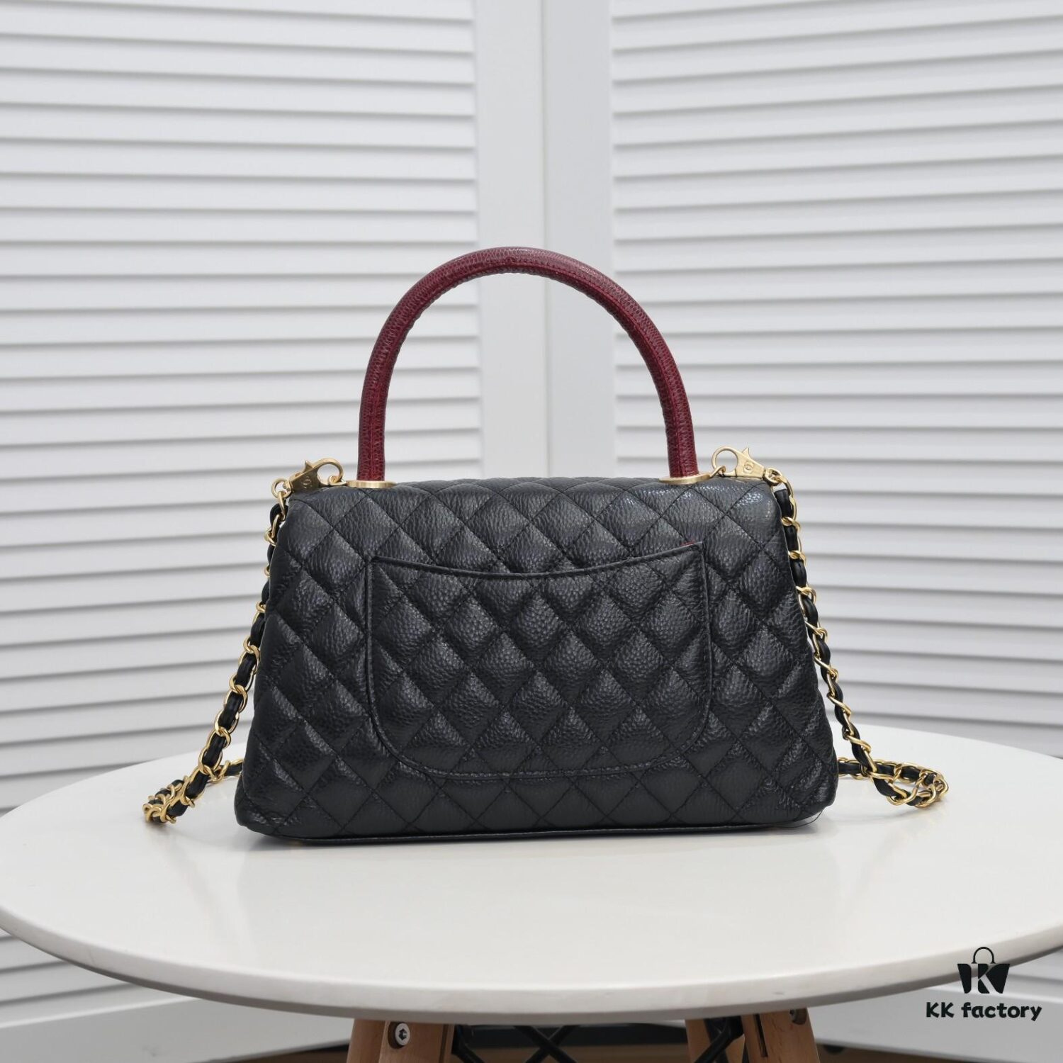 69305384f09edb6de4c4efc2 Black and Red Hand-Exchanged Chanel - Unique Design Flap Bag for Shoulder or Handheld Use