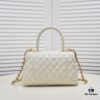 69305391f09edb6de4c4efd4 Medium White Chanel Flap Bag with Unique Design, Dual Carry Tote or Shoulder Style, Exquisite Craftsmanship