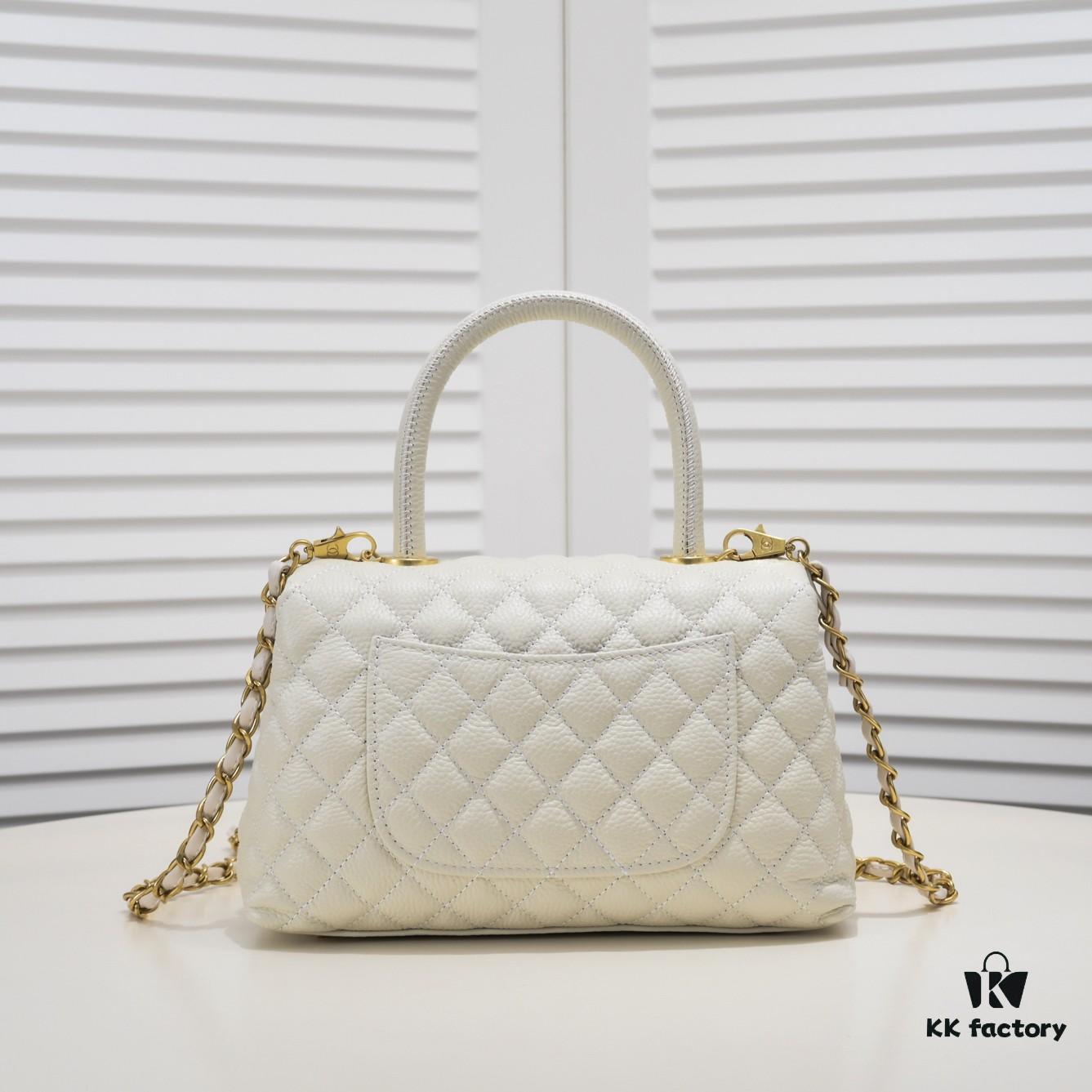 69305391f09edb6de4c4efd4 Medium White Chanel Flap Bag with Unique Design, Dual Carry Tote or Shoulder Style, Exquisite Craftsmanship