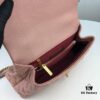 Medium Pink Chanel Flap Bag with Unique Design, Dual Carry Style (Shoulder & Top Handle)