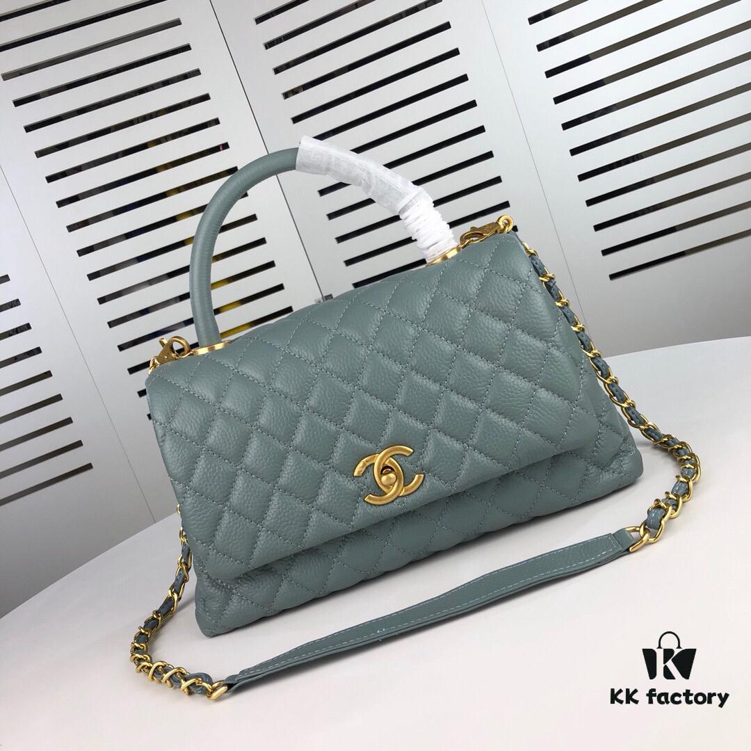 693053aaf09edb6de4c4eff5 Medium Haze Blue Chanel Bag 💥 Unique Design Flap Shoulder & Top Handle Handbag, Premium Imported Full-Grain Calfskin, Lychee Texture, Upgraded Gold-Tone Hardware, Handcrafted by Master Artisans